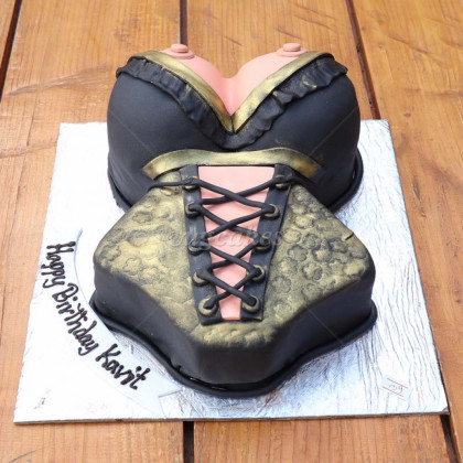 Nude Black Bra Bachelorette Cake