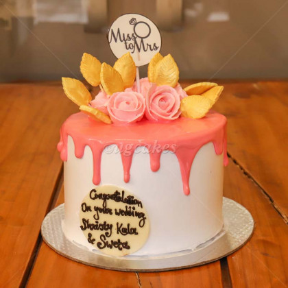 Miss To Mrs. Wedding Cake