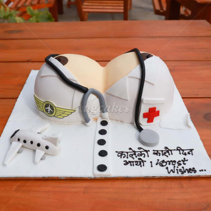 Pilot and Nurse Themed Bachelor Cakes