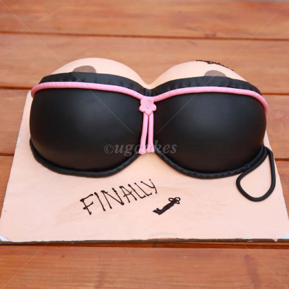 Nude Black Bra Bachelor cake