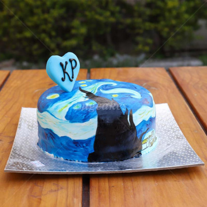 Birthday Cake with painting