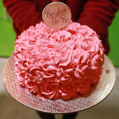 Pink Rosette Bride To Be Cake