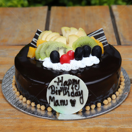 Chocolate Fruit Topping Cake