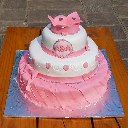 Birthday Cake With Queen Crown Over