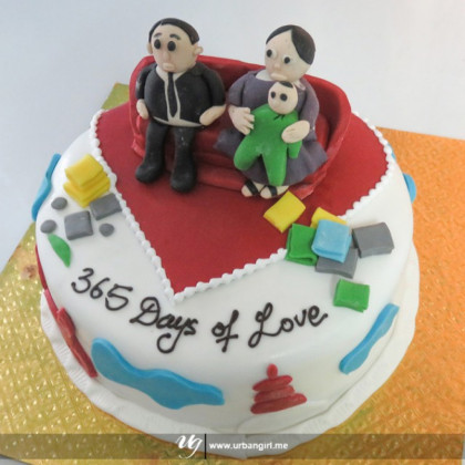 Family Figures Anniversary Cake