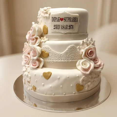 Triple Deck Wedding Cake