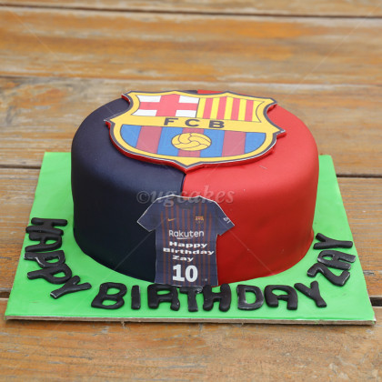 FCB Logo and Shirt printed Cake