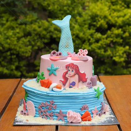 Double Deck Mermaid Themed Cake
