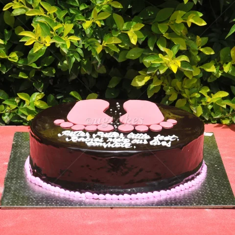 Baby Feet themed  Chocolate Cake