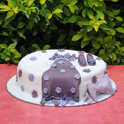Purple Gown Bride To Be Cake