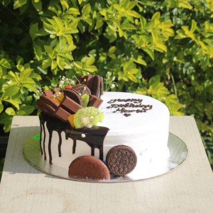Chocolate Cake with pie and bars