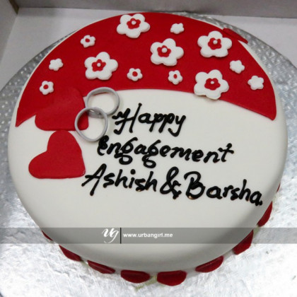 Engagement Ring Fondant Cake