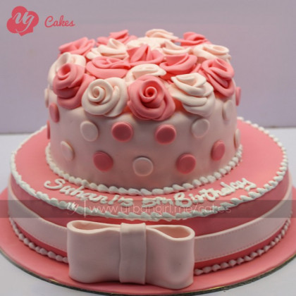 Double Decker Cake with Fondant Flower