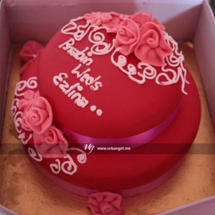 Double Decker Cake with Fondant Flower