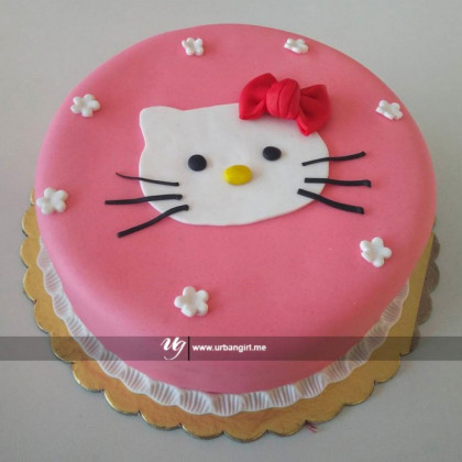 Hello Kitty Fondant Iced Birthday Cake