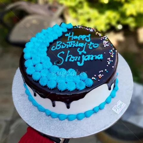 Birthday Cake with Dark Chocolate Drip