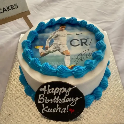 Cristiano Print with Blue Piping