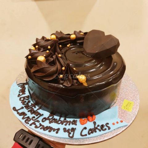 Chocolate Cake with Pinata Heart Topping