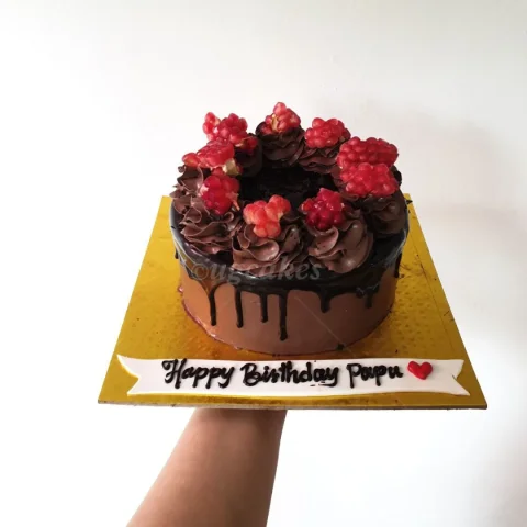 Chocolate Fantasy Cake With Fruit Toppings