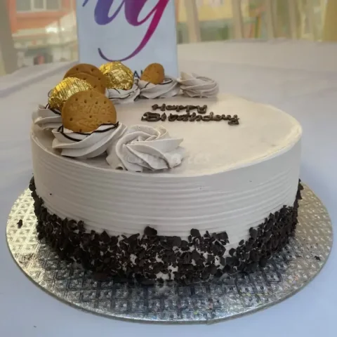 Classic Chocolate Cake with Chocolate and Biscuit Topping