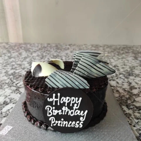 Classic Chocolate Cake with chocolate toppings