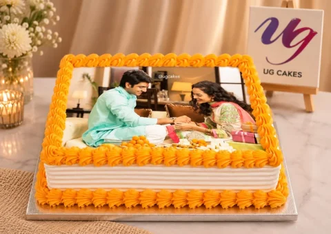 Customized Photo Rakhi Cake