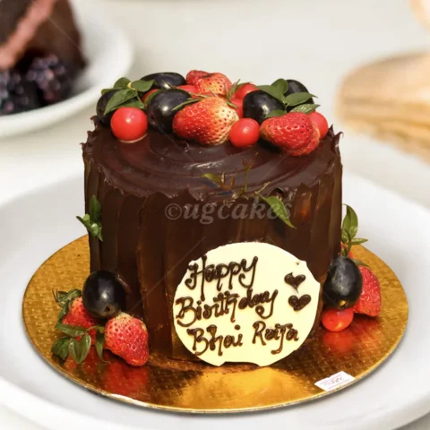 Dark Chocolate Cake with Strawberries