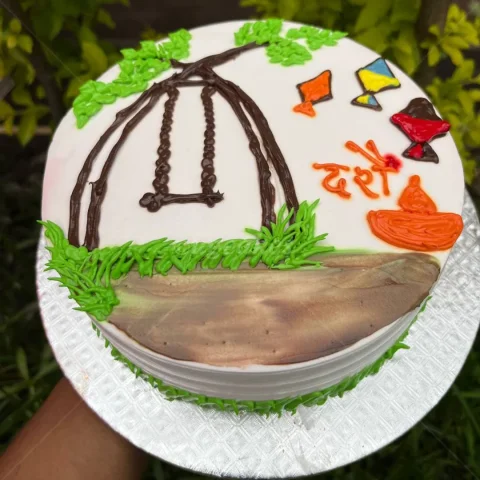 Dashain Swing and Kites Festive Cake