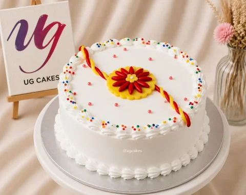 Fondant Floral Rakhi Cake