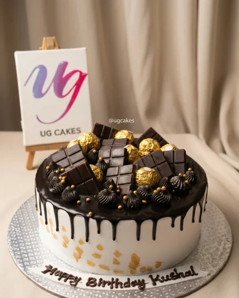Golden Choco Drip Cake
