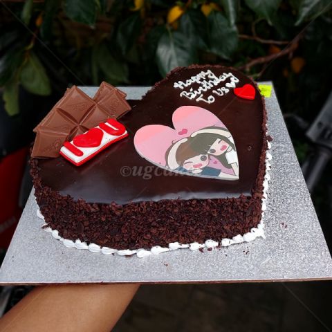 Heart Shaped Chocolate Cake