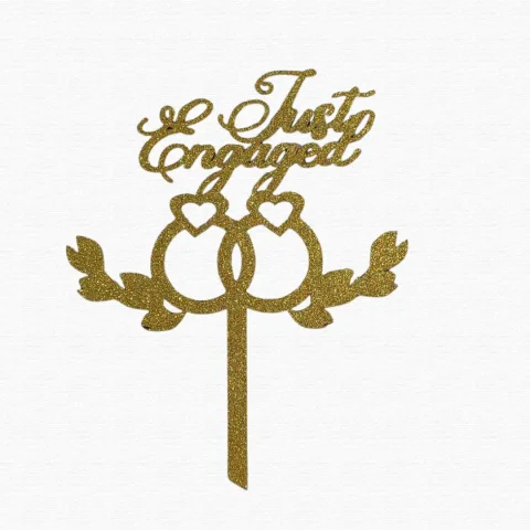 Just Engaged Cake Topper