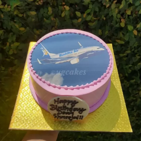 Simple Photo Printed Birthday Cake 