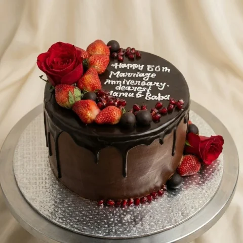 Strawberry Chocolate Drip Cake