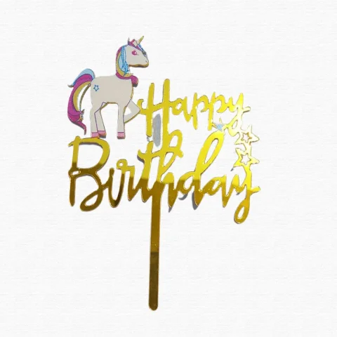 Unicorn Happy Birthday Cake Topper