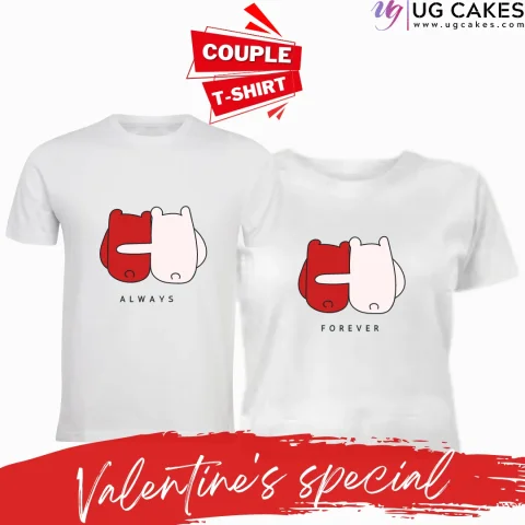 Valentines Special Couple T-shirt "always forever"