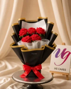 Black Wrap Crochet Bouquet