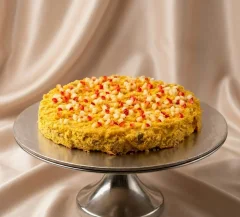 Chicken Dog Cake with Fruits Toppings